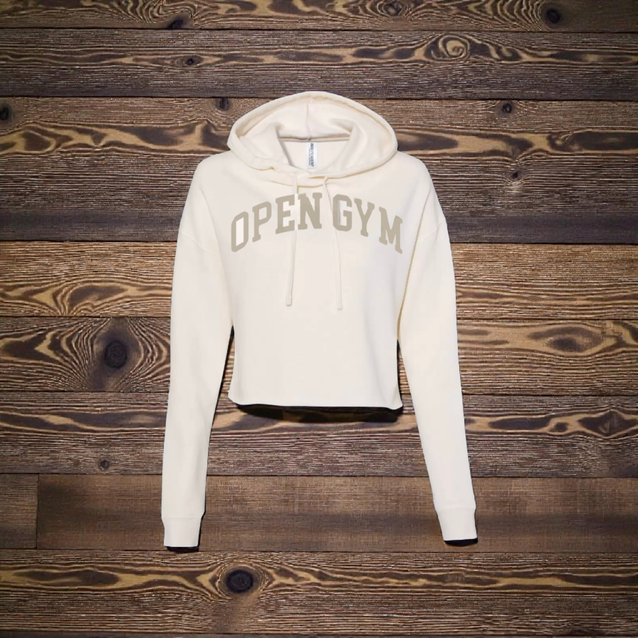 OPEN GYM Bone/Taupe Indepenent Ladies Cropped hoodie