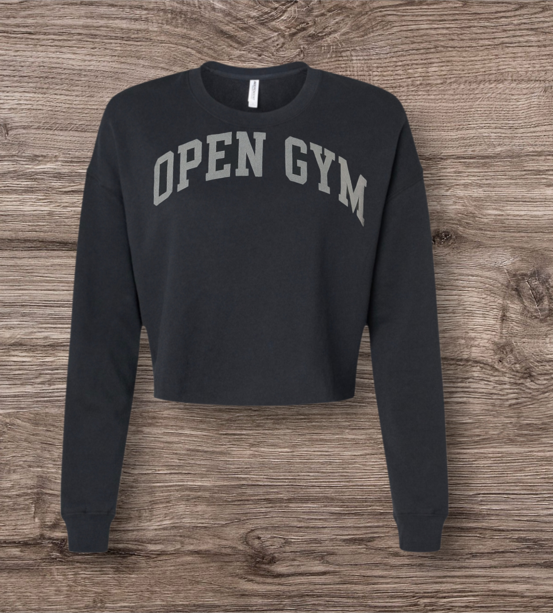 OPENGYM Black/Charcoal cropped sweatshirt